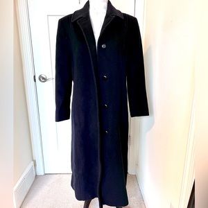 VTG Pendleton Long Button Down Virgin Wool Coat Black Sz 10
